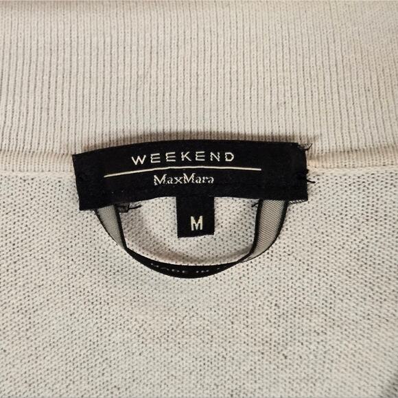 MaxMara Weekend Polo Beige Knit Sweater Womens Medium Made In Italy - Picture 4 of 8
